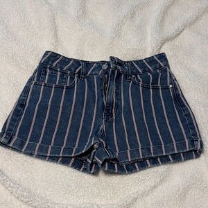 Striped Denim Women Shorts